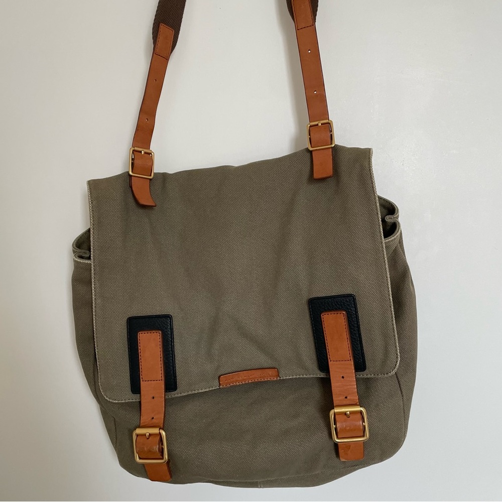 Marc By Marc Jacobs Canvas Leather & Cotton Messenger Bag / Satchel / Book Bag